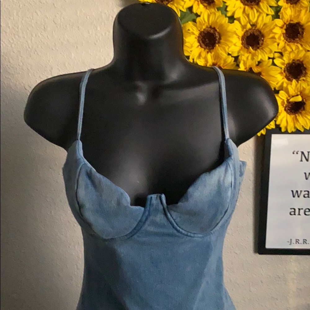 Light Blue Faux Denim Dress